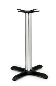 Table base in black with a chrome column
