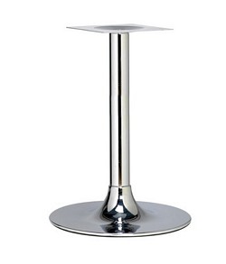 Trumpet table base in chrome