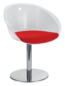 Chrome chair with acrylic full colour shell in choice of colours