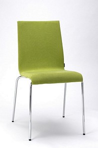 Chrome chair with upholstered seat