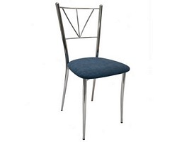Chrome chair with upholstered seat