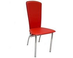 High back chrome chair