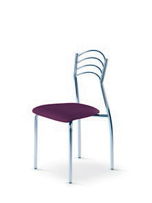 Chrome chair with upholstered seat                     (high stool and armchair also available)