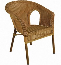 Weave armchair available in beige with bamboo legs