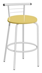 Chrome and wood stool in choice of wood polish