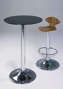 Chrome and wood stool in choice of wood polish