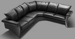 Seven seater sofa unit upholstered in top quality leather available in choice of colours