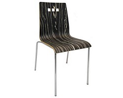 Stacking chrome chair with upholstered seat pad
