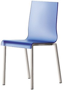 Methacrylate shell stacking chair with steel tube frame